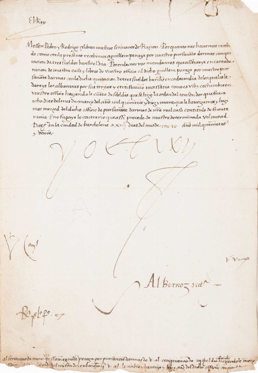 Guillem Peraza, Decreto di concessione dell'Ordine del Toson d'Oro