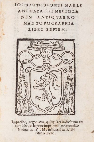 Antiquae Romae topographia septem, Rara Prima Edizione del 1535