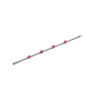 Bracciale Tennis in Diamanti e Rubini, K