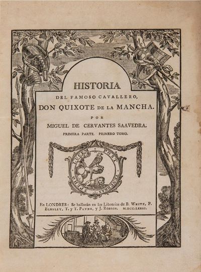 Historia del Famoso Cavallero, Don Quixote de la Mancha, edizione del 1781