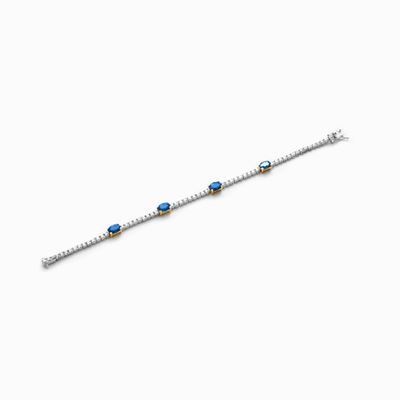 Bracciale Tennis in Diamanti e Zaffiri,
