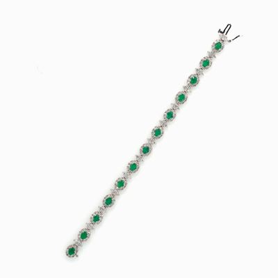 Bracciale in Smeraldi e Diamanti in Oro