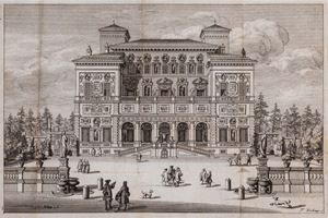 Villa Borghese fuori di Porta Pinciana con l'ornamenti, che si osseruano nel di lei palazzo, e con le figure delle statue più singolari