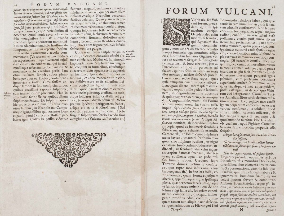 Johannes Blaeu - Forum Vulcani Vulgo Solfatara, incisione su rame