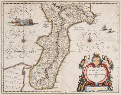 Mappa della Calabria Ultra olim Altera Magnae Graeciae pars, incisione in rame