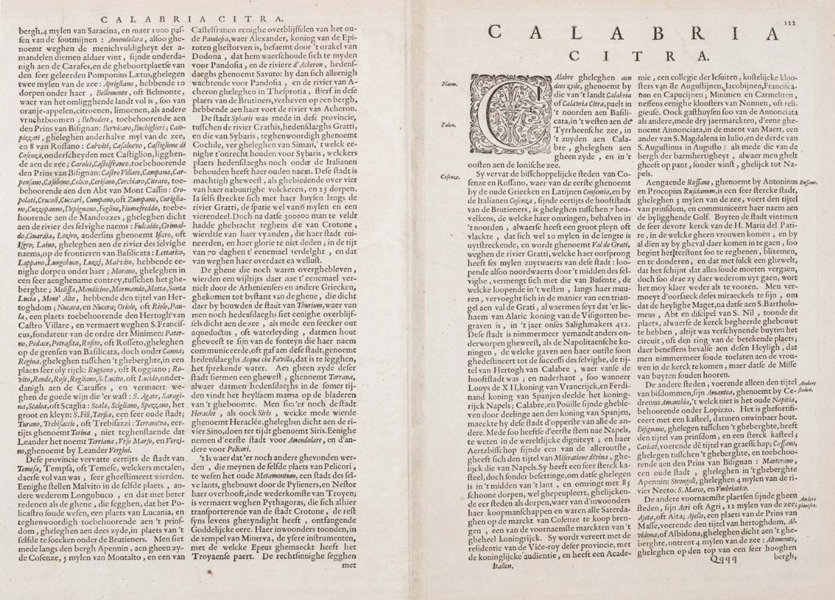 Willem Blaeu - Calabria Citra olim Magna Graecia, incisione su rame