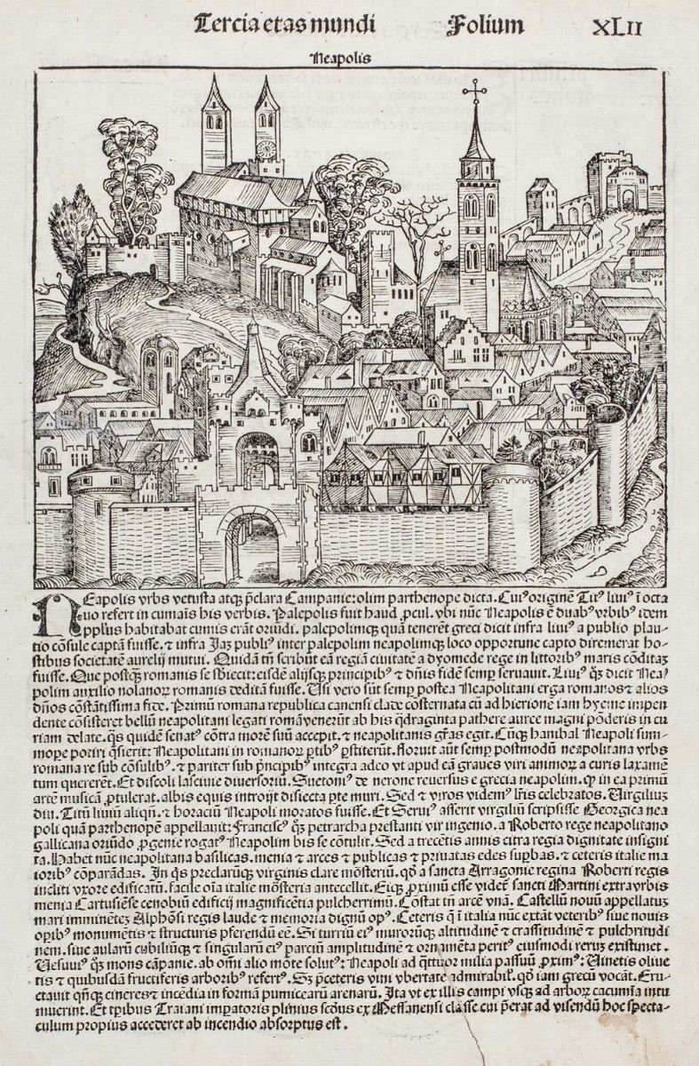 Hartmann Schedel - Neapolis - Veduta di fantasia della città di Napoli