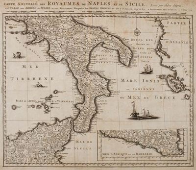 Carte Nouvelle Des Royaumes De Naples, Et De Sicile