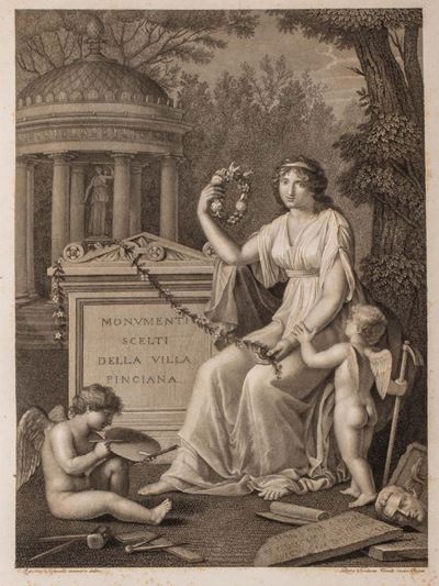 Illustrazioni de' Monumenti scelti borghesiani già esistenti nella Villa sul Pincio, Prima edizio...