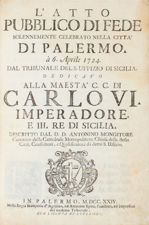 L'atto pubblico di fede solennemente celebrato nella città di Palermo
