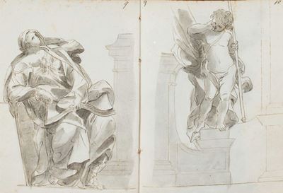 Artista neoclassicista, Album di disegni acquarellati con annotazioni di visitatore a Roma