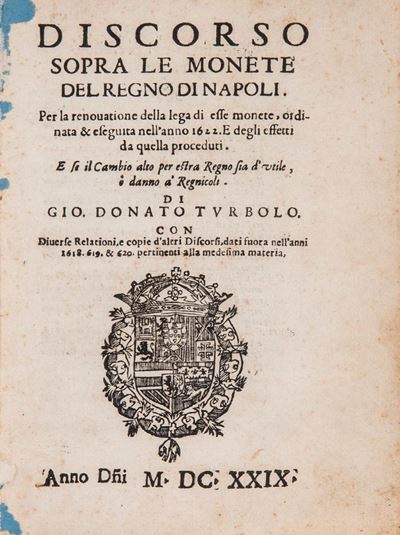 Discorso sopra le monete del Regno di Napoli, edizione originale del 1629
