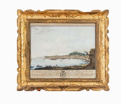 Parte di Napoli veduta dalle tre torri, incisione su rame del 1790