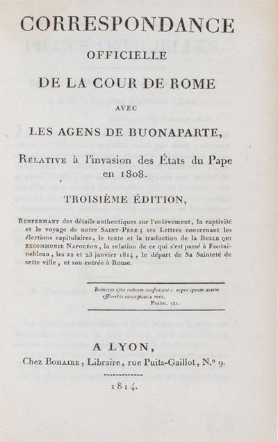 Documenti ufficiali della Cour de Rome riguardanti gli agenti di Buonaparte durante l'invasione d...