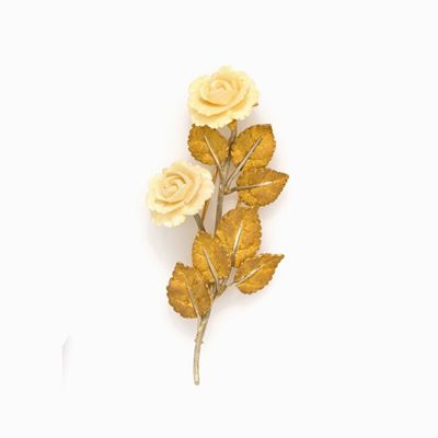 Spilla in Oro e Avorio, Firmata M.buccel