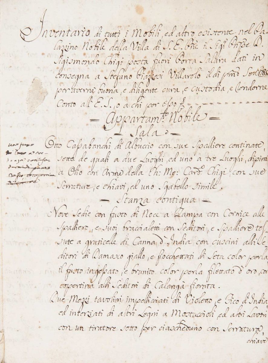 Roma - Grand Tour - Notabili delle cose vedute in Roma, manoscritto cartaceo, 1827