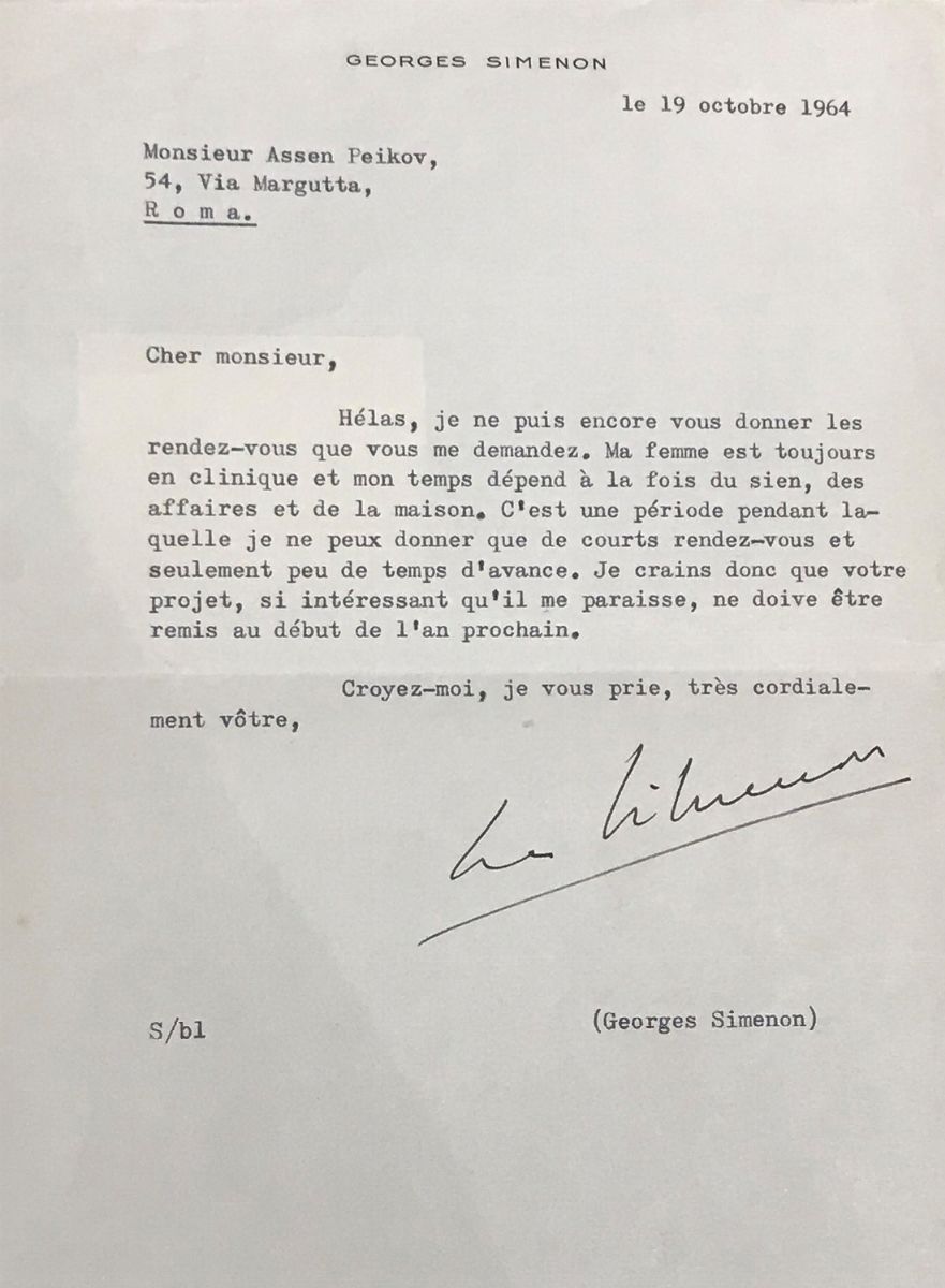 Assen Peikov, Insieme di lettere e libri con dedica