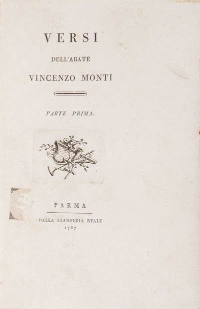 Monti, Versi dell'abate Vincenzo Monti. Parte prima e seconda. Aristodemo, tragedia, 1787