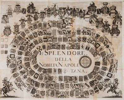 Lo splendore della nobiltà napoletana, incisione, 1678