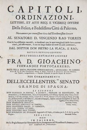 Historia cronologica delli signori vicere di Sicilia … dall'anno 1409 sino al 1697 presente