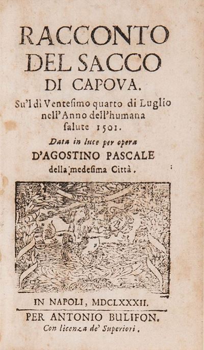 Racconto del Sacco di Capova, Napoli, Antonio Bulifon, 1682