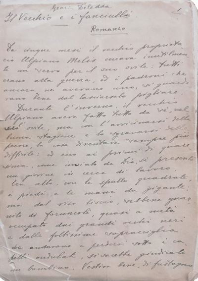 Manoscritti e carteggi con testi autografi