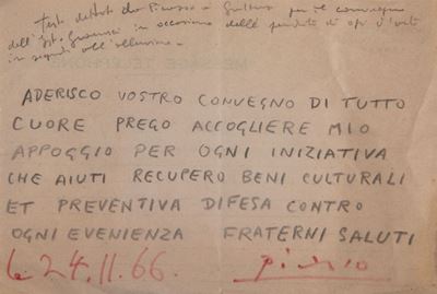 Appello per il recupero beni culturali - 1966