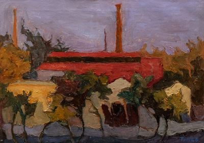 La fabbrica, olio su tela, 1946