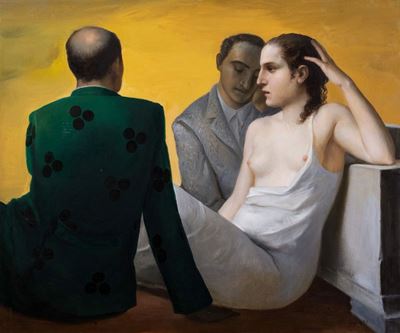 Trio - olio su tela, 85 x 100 cm, 1993