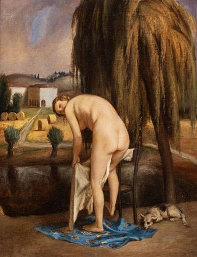 Bagnante, olio su tela