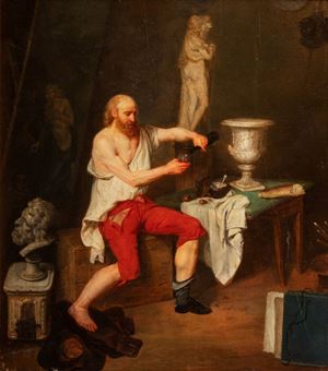 Scuola fiamminga, secolo XIX - Atelier dello scultore