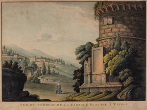 Vue du tombeau de la famille Plautie &#224; Tivoli