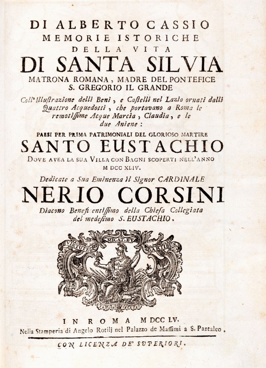 Alberto Cassio - Corso Dell'acque Antiche Portate da Lontane Contrade Fuori e Dentro Roma Sopra 1...