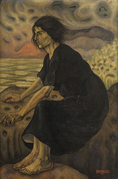 Autore sconosciuto, La tempesta – Olio su tela, 1920