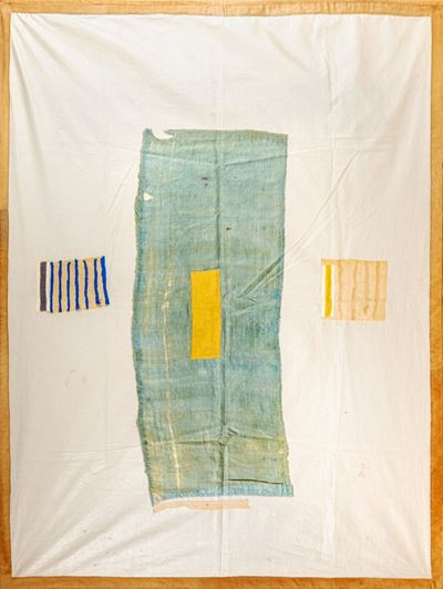 Finto frammento, stoffe e ricamo, 1985