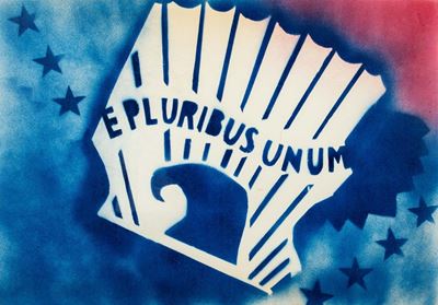 E pluribus unum - vernice a spruzzo su carta