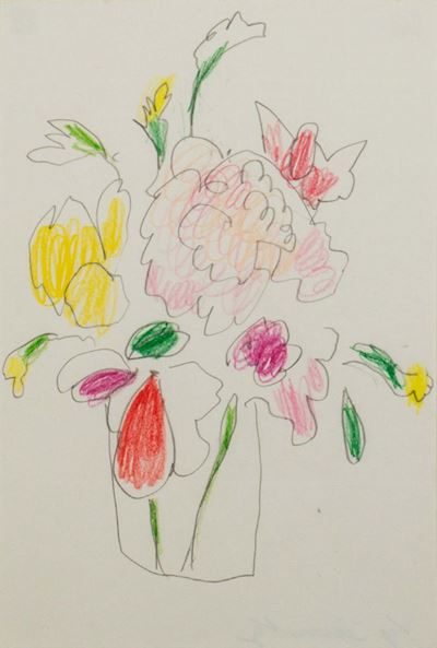 Flowers, pastelli e grafite su carta