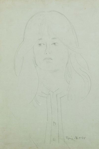 Ritratto di donna, grafite su carta