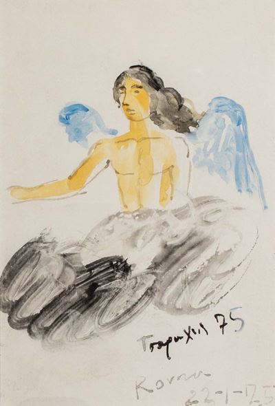 Angelo, acquarello su carta