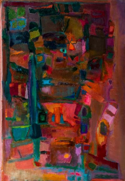 L'ora dei riti, olio su tela, 100 x 73 cm, 1965