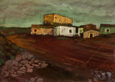 Paesaggio, olio su tela