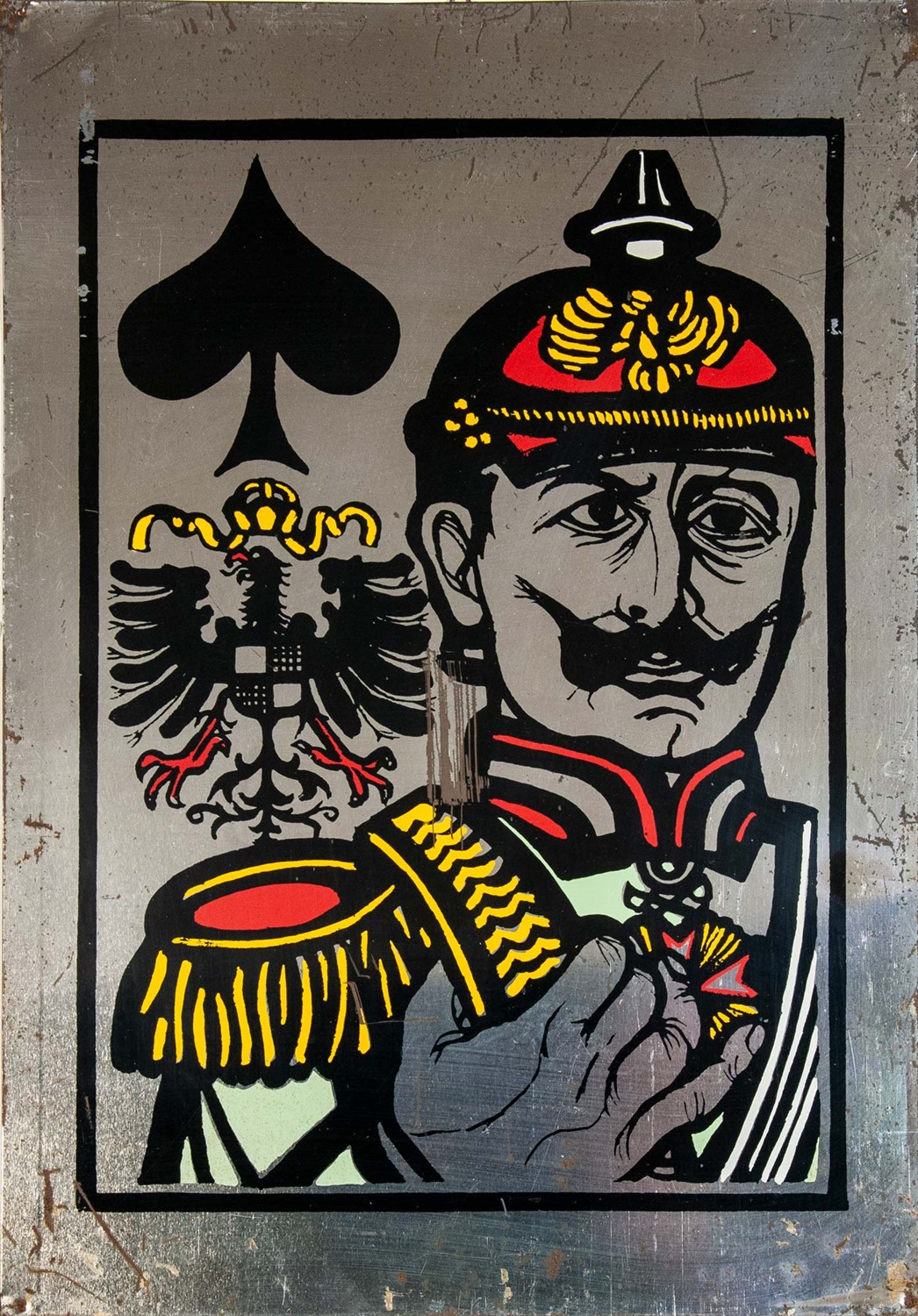 Emanuele Luzzati - Carte da gioco - 11 carte stampate in serigrafia su metallo argentato