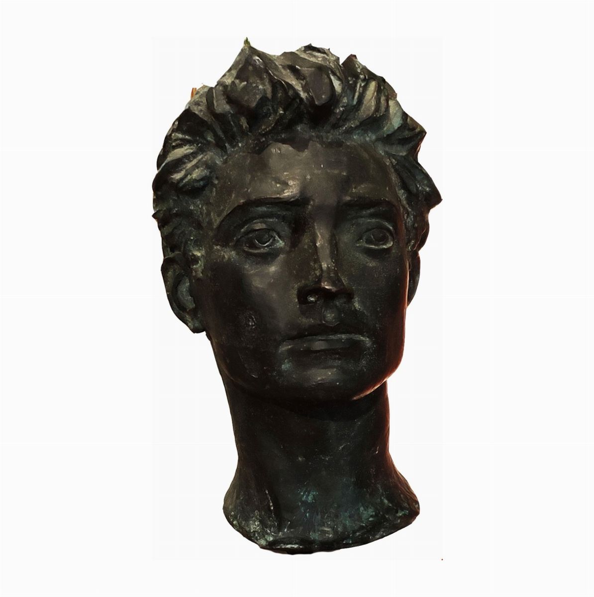Marino Mazzacurati - Volto virile - Particolare del Monumento ai Martiri Libanesi, bronzo patina ...