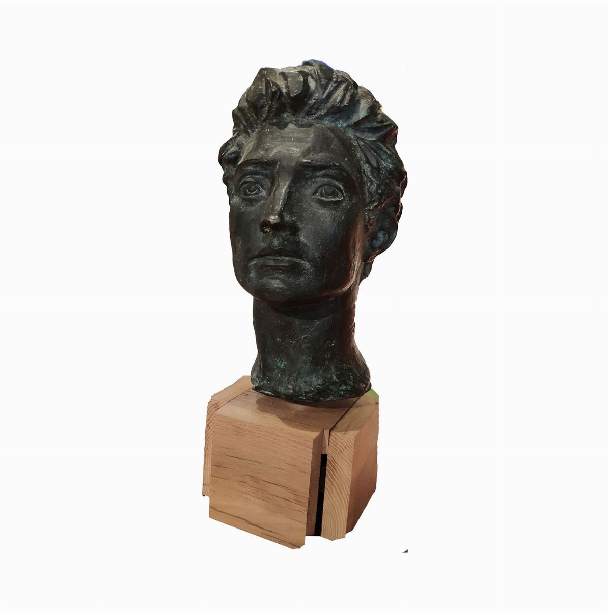 Marino Mazzacurati - Volto virile - Particolare del Monumento ai Martiri Libanesi, bronzo patina ...