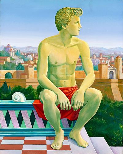 L'attesa, olio su tela, 1986