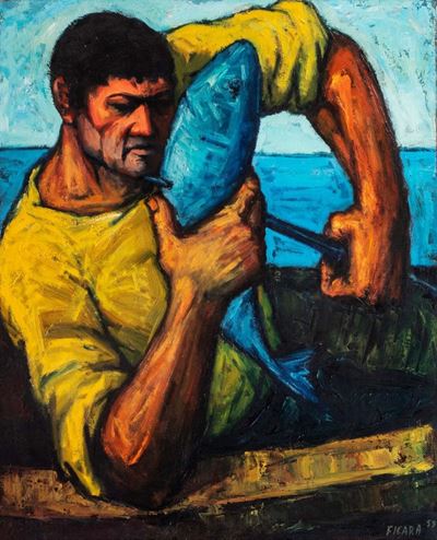 Pescatore - olio su tela