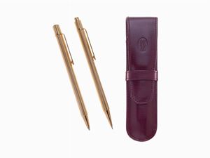 SET DI DUE PENNE, LAMINATE IN ORO, MUST 