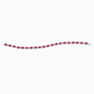  - Bracciale in oro bianco 18k, rubini e diamanti