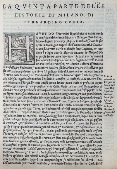 Corio, L’Historia di Milano volgarmente scritta