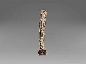 Scultura in avorio raffigurante guerriero, Cina fine secolo XIX -  inizi secolo XX